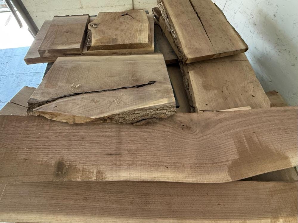 Black Walnut Cutoff Scrap Wood Box – Kiln-Dried Hardwood Offcuts for Crafts, Woodworking, Epoxy Projects