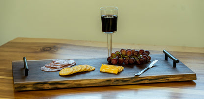 Handcrafted Live Edge Walnut Charcuterie Board with Handles