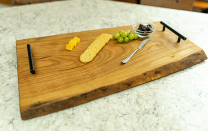Handmade Live Edge Cherry Charcuterie Board: Rustic Wood Kitchen Decor
