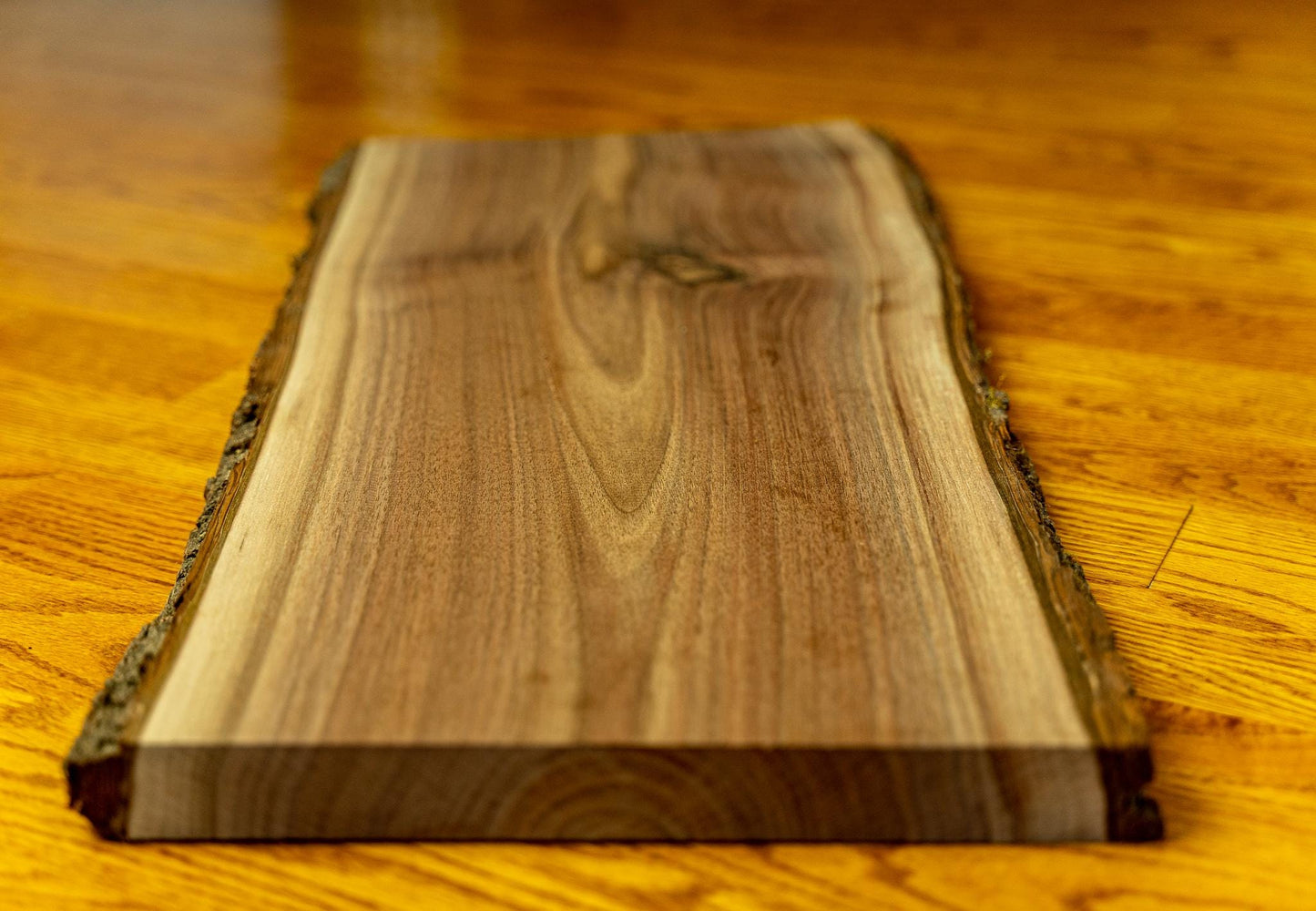 1.25" Raw Black Walnut Live Edge Board: Kiln Dried Slab