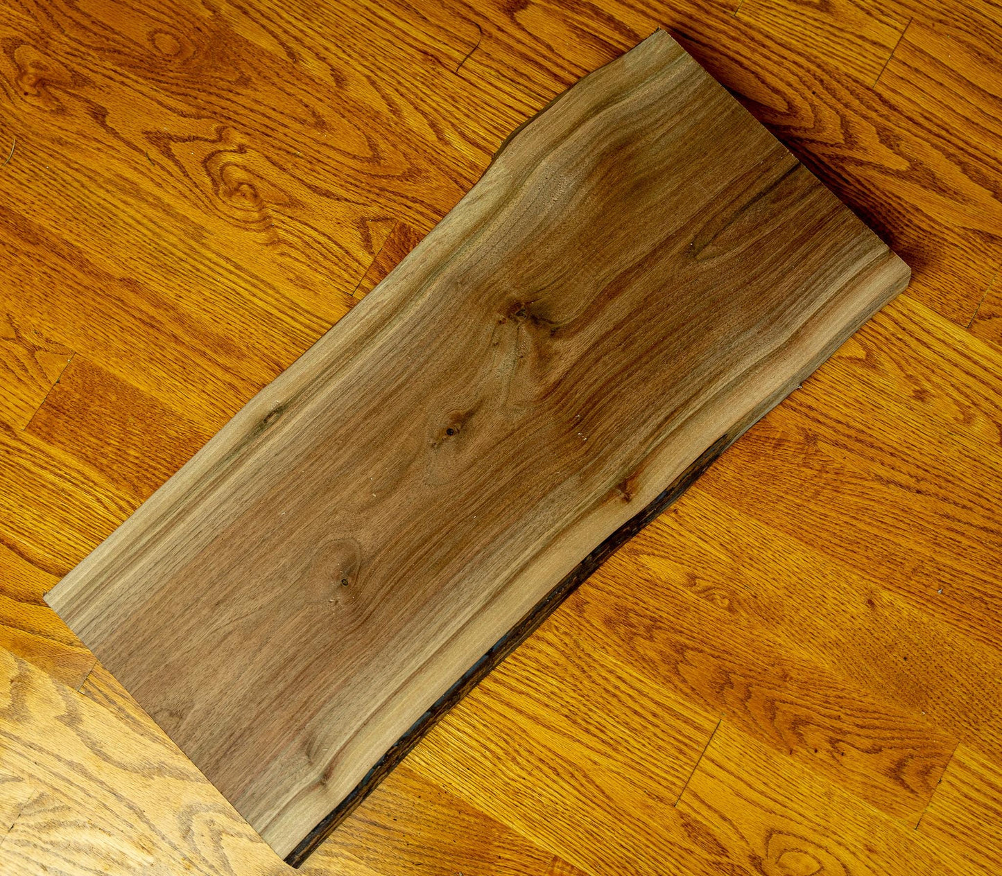 1.25" Raw Black Walnut Live Edge Board: Kiln Dried Slab