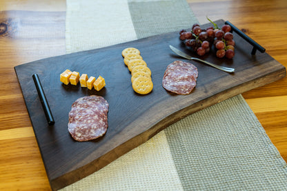 Handcrafted Live Edge Walnut Charcuterie Board with Handles