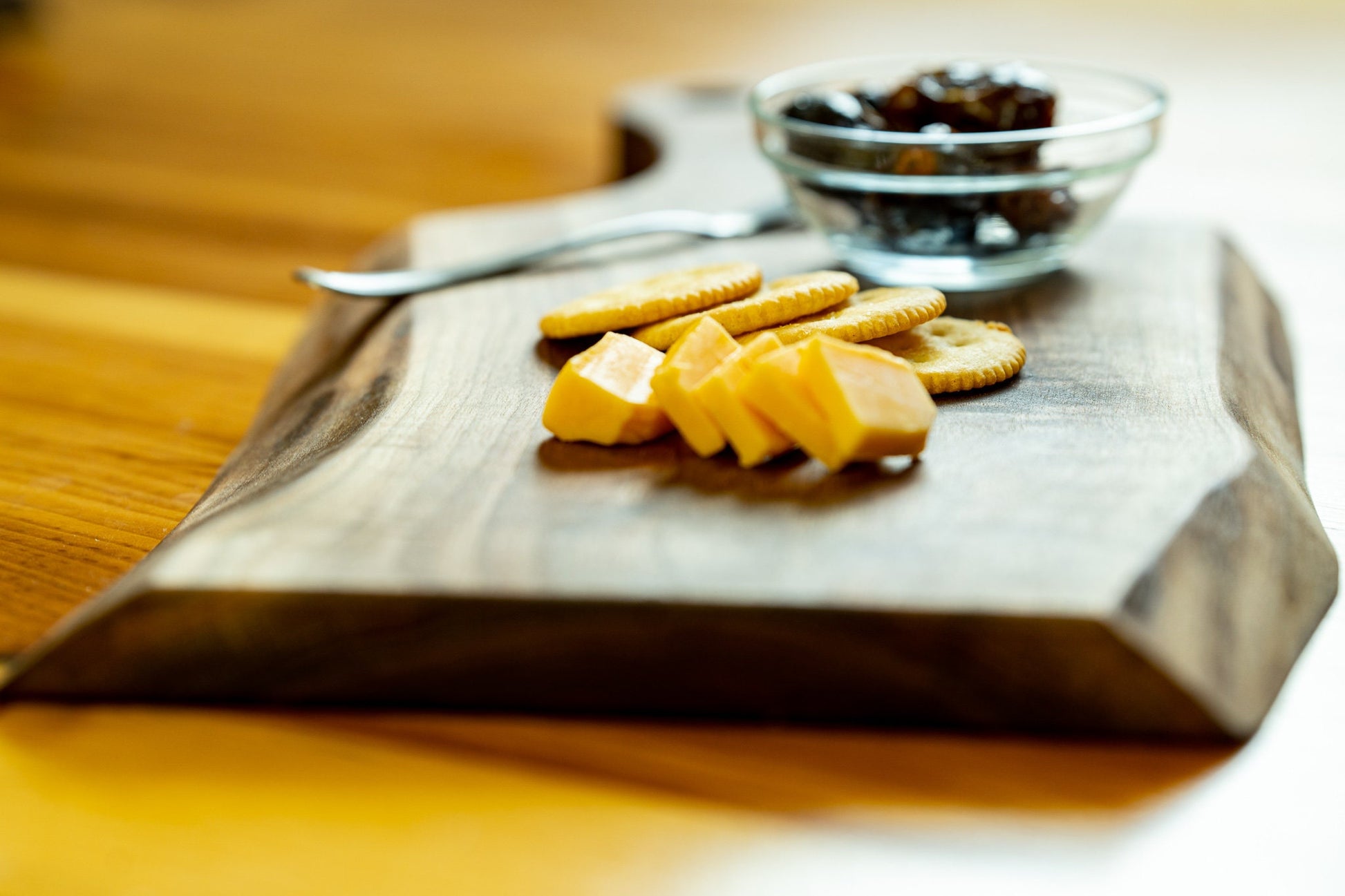 Handcrafted Live Edge Black Walnut Charcuterie Board with Wood Handle