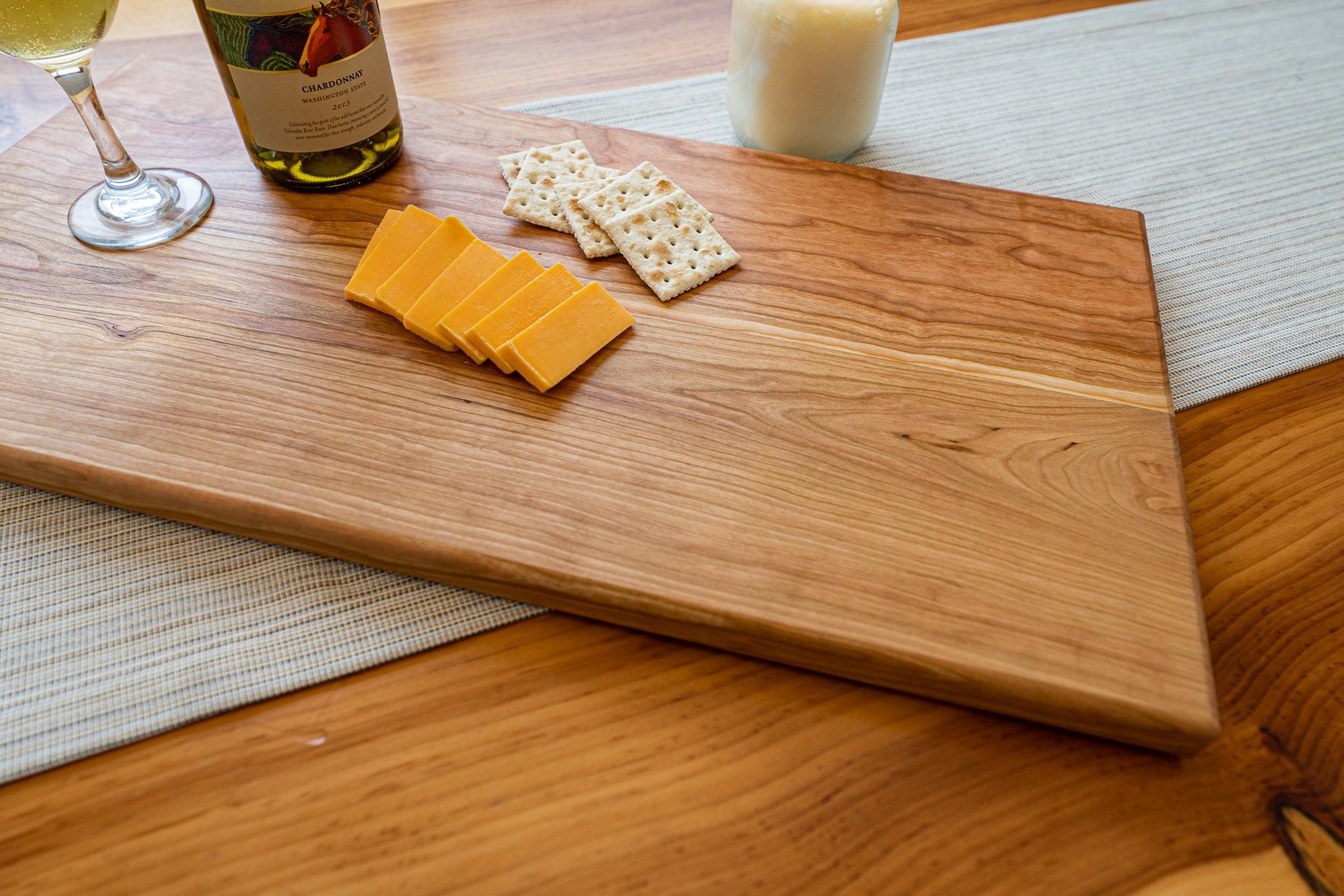 Handcrafted Cherry Wood Charcuterie Board: Solid Wood Kitchen Decor
