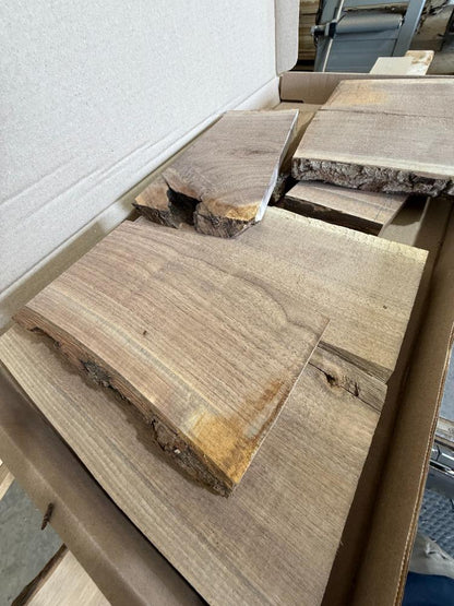 Black Walnut Cutoff Scrap Wood Box – Kiln-Dried Hardwood Offcuts for Crafts, Woodworking, Epoxy Projects