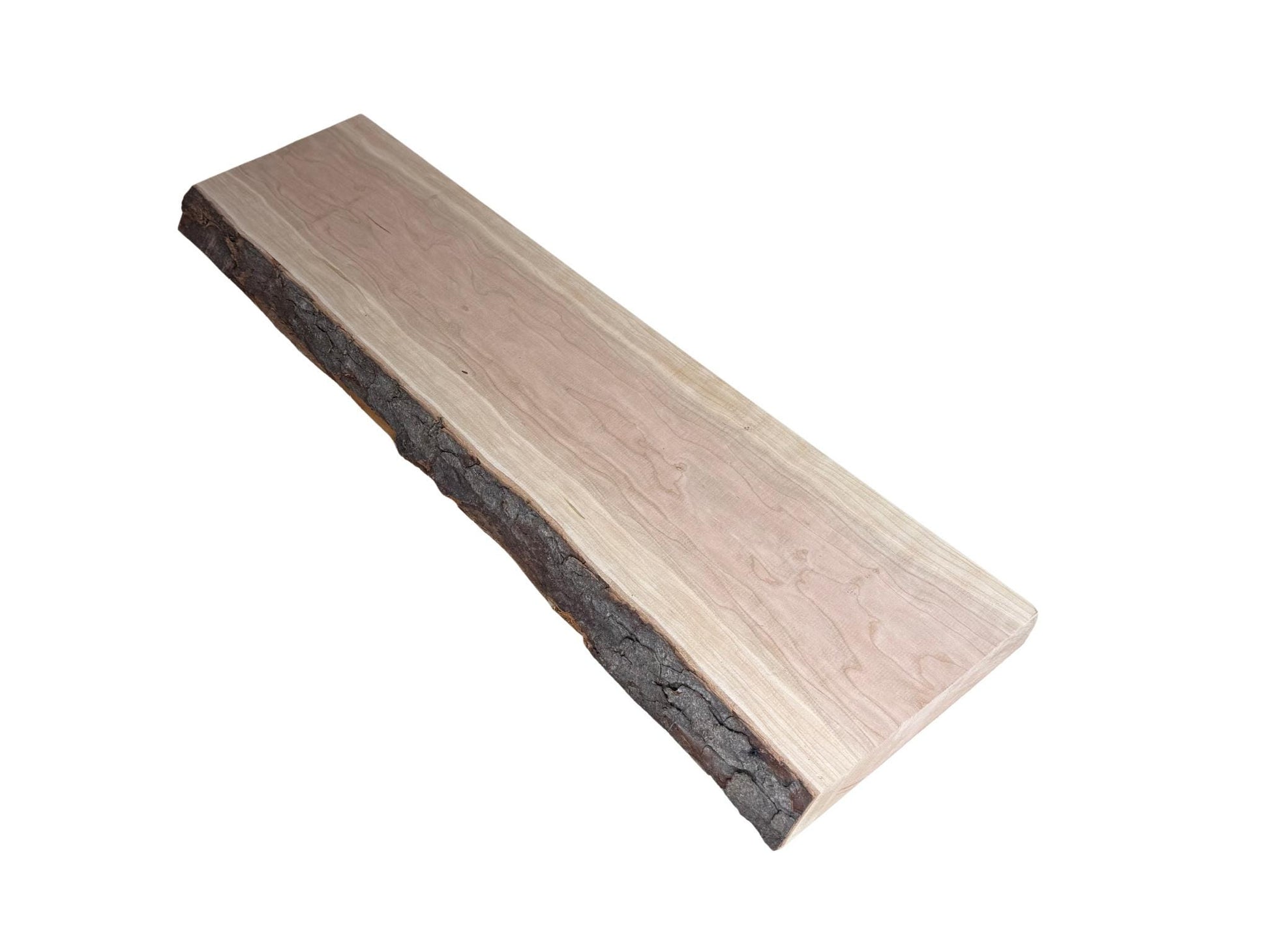1.75" Live Edge Cherry Board (Single Edge) | 1LE Kiln-Dried Cherry | 12–54" Lengths | Rustic Shelves & Ledges