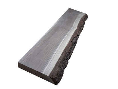 1.75" Live Edge Walnut Board (Single Edge) | 7/4 1LE Black Walnut | Kiln-Dried Slab for Shelves, Benches & DIY Projects