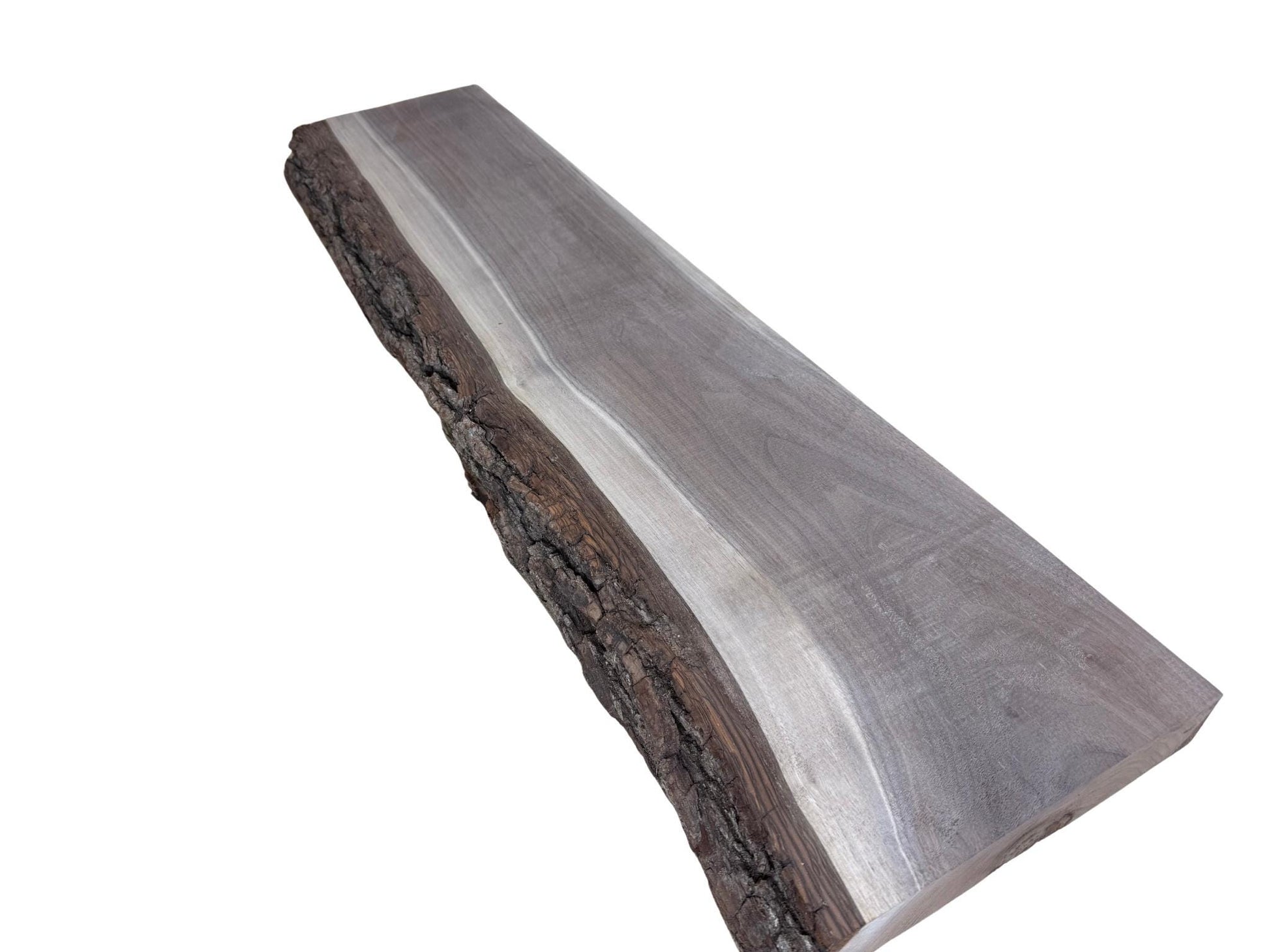 1.75" Live Edge Walnut Board (Single Edge) | 7/4 1LE Black Walnut | Kiln-Dried Slab for Shelves, Benches & DIY Projects