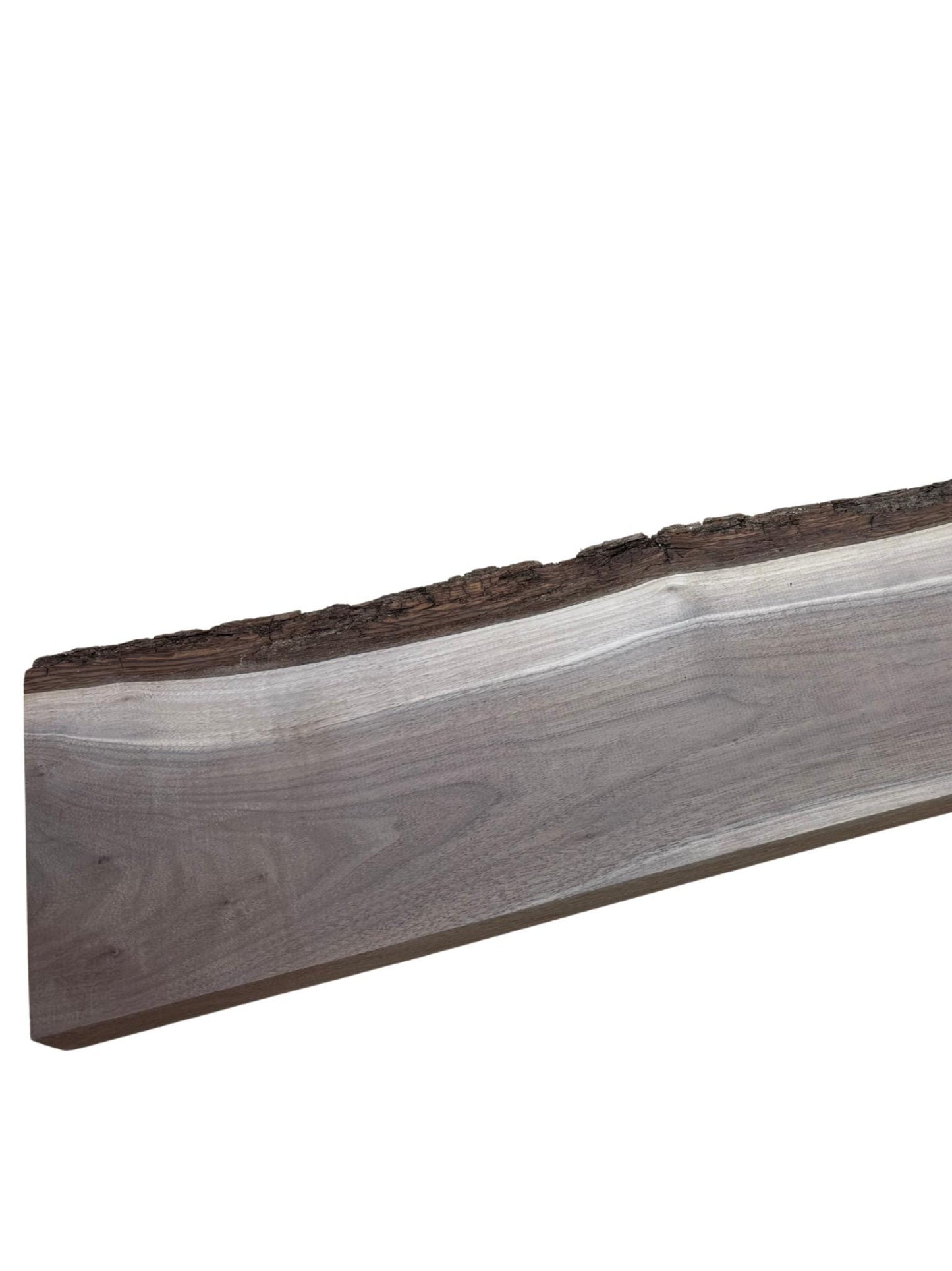 1.75" Live Edge Walnut Board (Single Edge) | 7/4 1LE Black Walnut | Kiln-Dried Slab for Shelves, Benches & DIY Projects