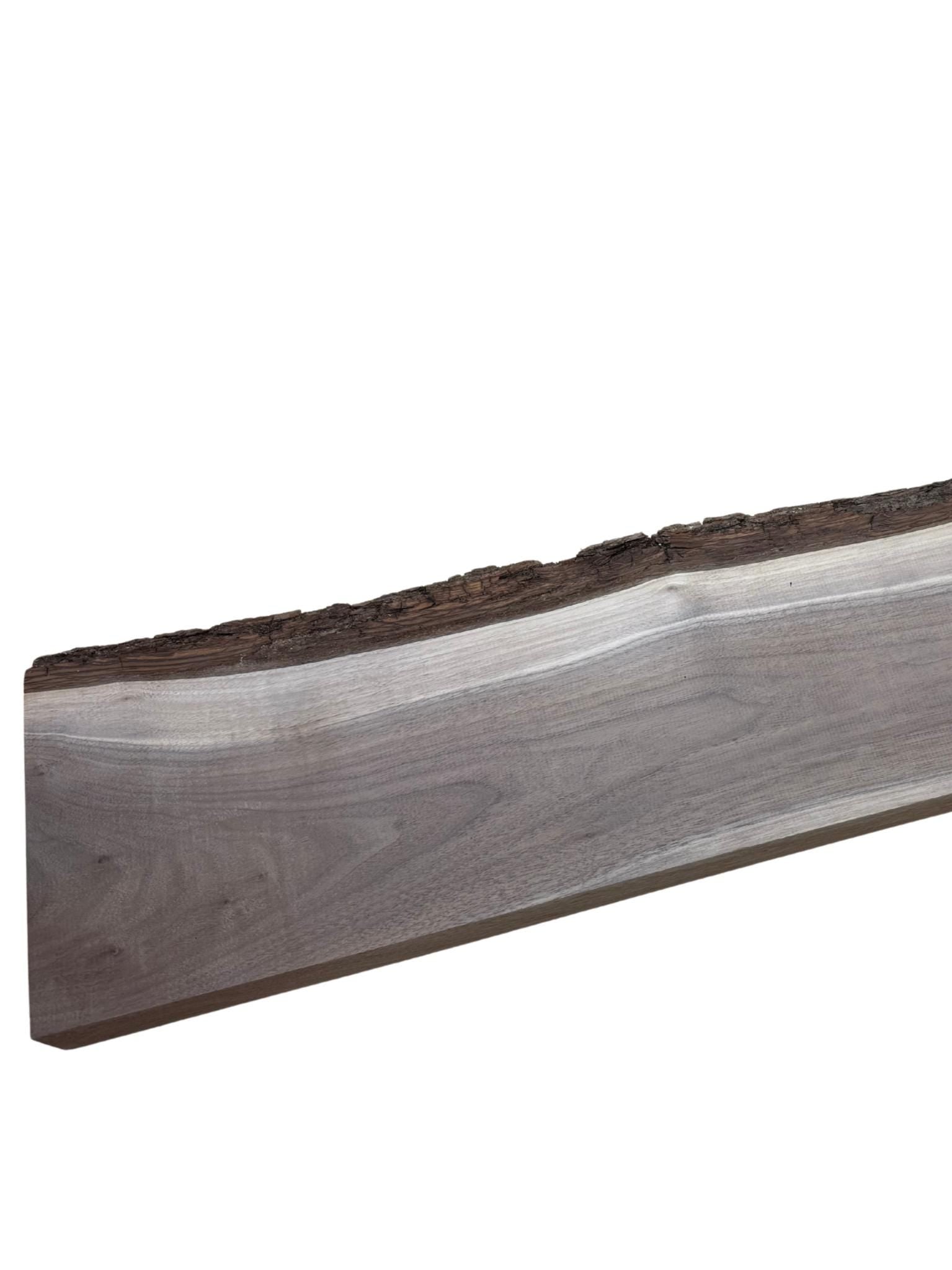 1.75" Live Edge Walnut Board (Single Edge) | 7/4 1LE Black Walnut | Kiln-Dried Slab for Shelves, Benches & DIY Projects