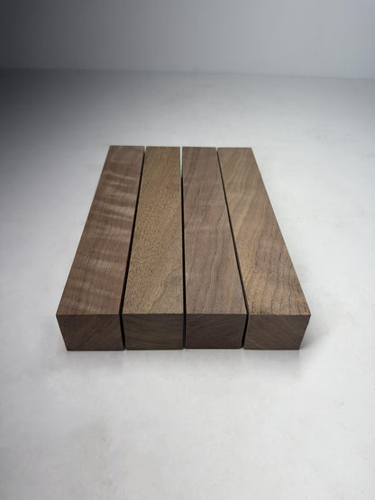 Black Walnut Turning Blanks, 2 x 2 Inch Wood Turning Squares, 4 Pack