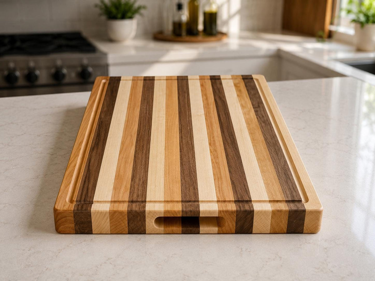 Wood Cutting Board Strips, Walnut Cherry Maple Blanks, 3/4 x 2 Inch S4S Hardwood
