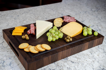 Handcrafted Walnut End Grain Cutting Board, Thick Walnut Butcher Block, Made In USA
