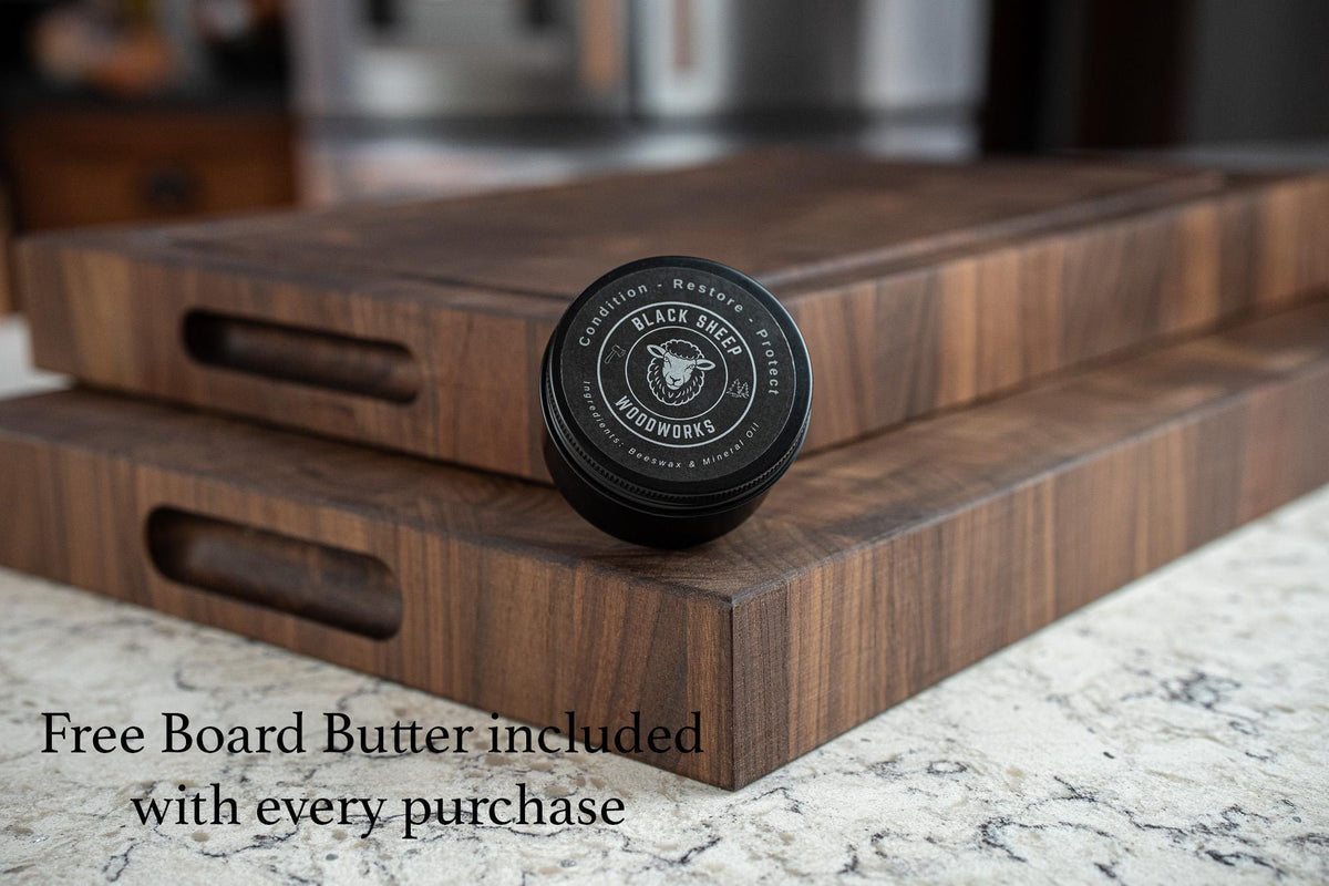 Handcrafted Walnut End Grain Cutting Board, Thick Walnut Butcher Block, Made In USA