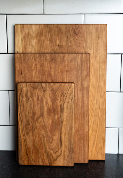 One-Piece Solid Wood Cutting Board: Organic, Hand-Crafted Natural Boards, Non-Toxic, No-Glue Walnut, Maple, Cherry
