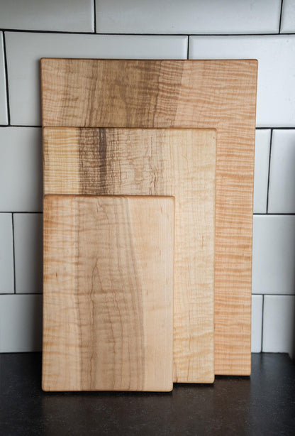 One-Piece Solid Wood Cutting Board: Organic, Hand-Crafted Natural Boards, Non-Toxic, No-Glue Walnut, Maple, Cherry