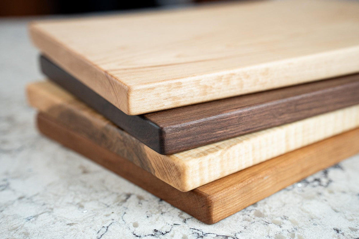 One-Piece Solid Wood Cutting Board: Organic, Hand-Crafted Natural Boards, Non-Toxic, No-Glue Walnut, Maple, Cherry