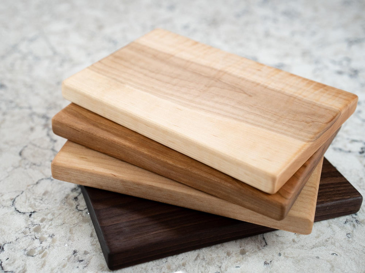 One-Piece Solid Wood Cutting Board: Organic, Hand-Crafted Natural Boards, Non-Toxic, No-Glue Walnut, Maple, Cherry