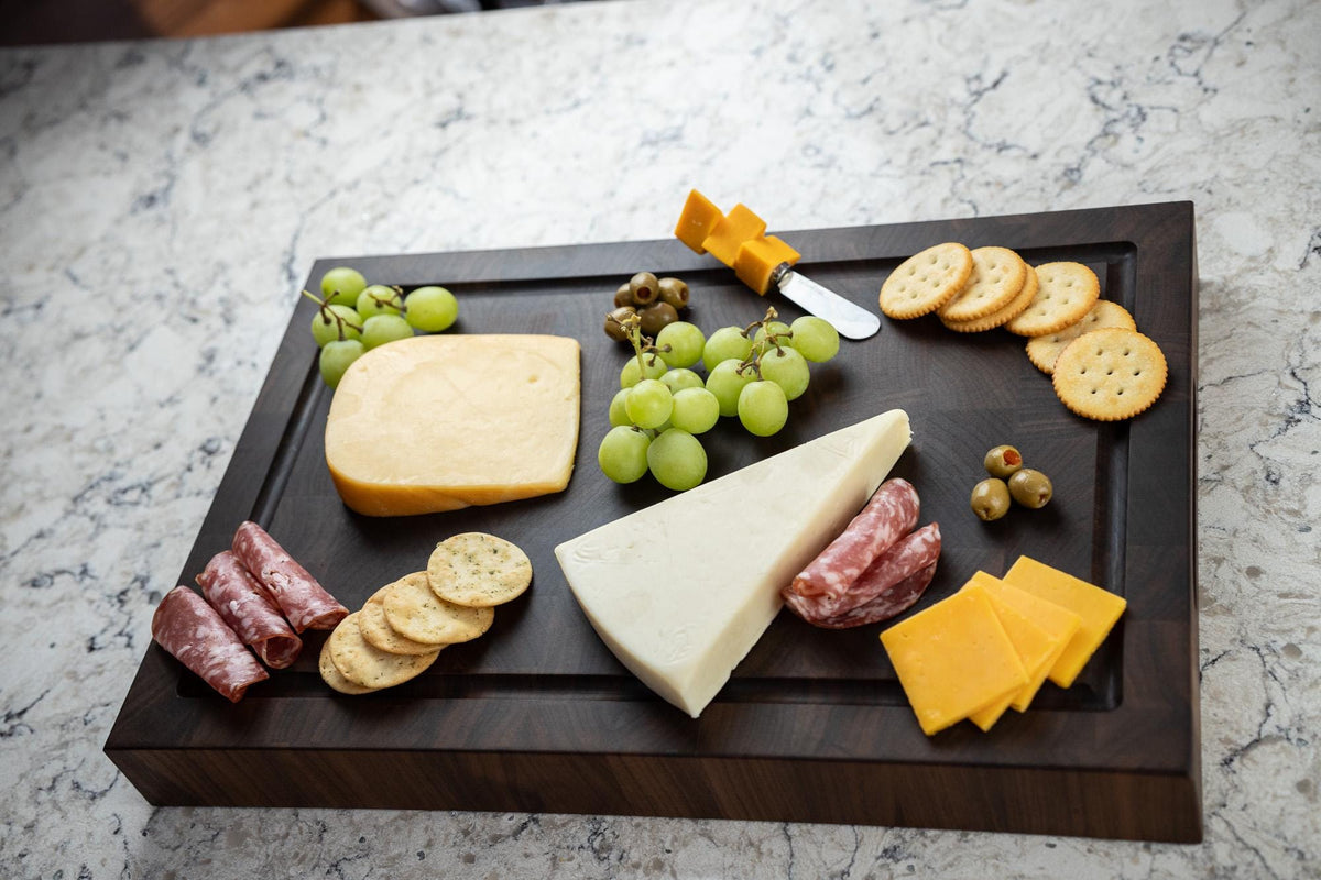 Handcrafted Walnut End Grain Cutting Board, Thick Walnut Butcher Block, Made In USA
