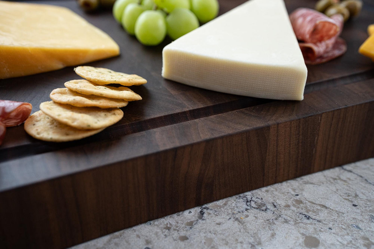 Handcrafted Walnut End Grain Cutting Board, Thick Walnut Butcher Block, Made In USA