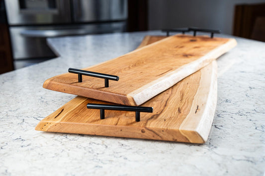 Handmade Live Edge Cherry Charcuterie Board: Rustic Wood Kitchen Decor
