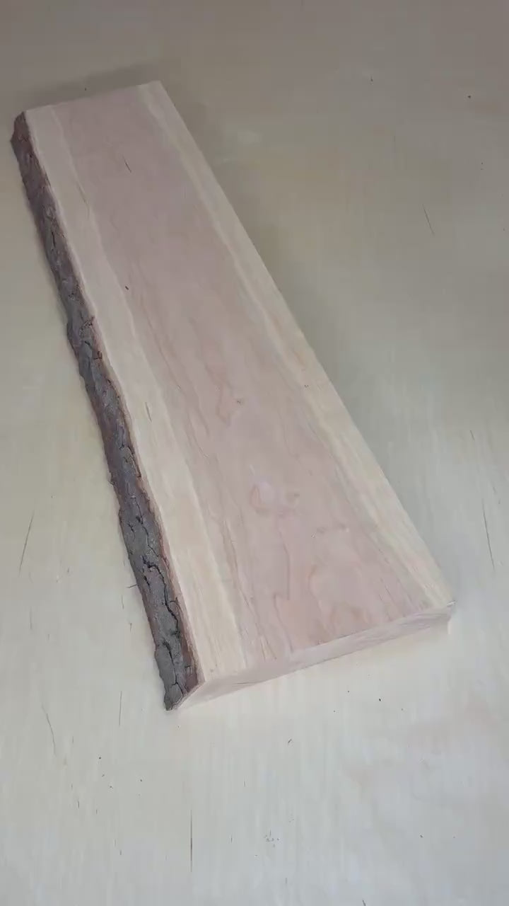 1.75" Kiln-Dried Cherry Live Edge Board: Rustic Shelves & Ledges